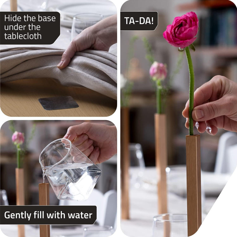 Vaso lungo con fiori magnetici
