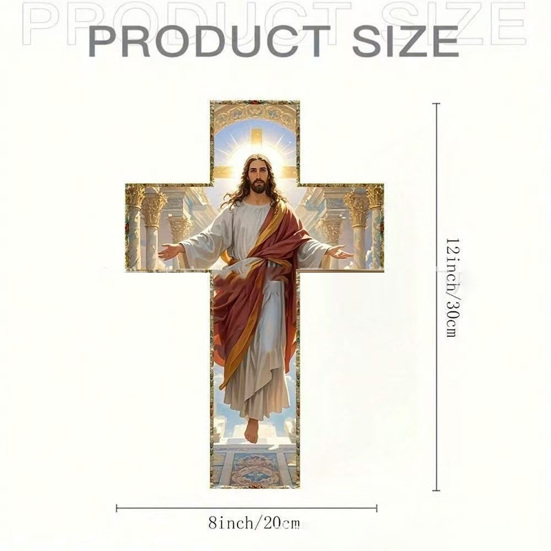 Croce da parete vintage in legno raffigurante Gesù Cristo