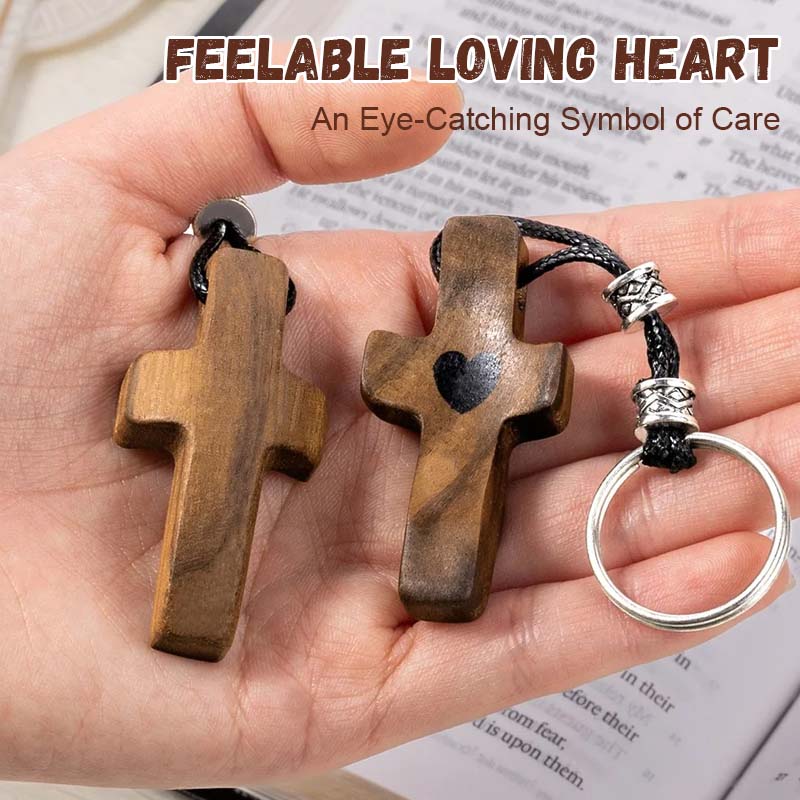 ✝️ Croce in legno “My Heart” realizzata a mano — 100% artigianale e simbolo di fede