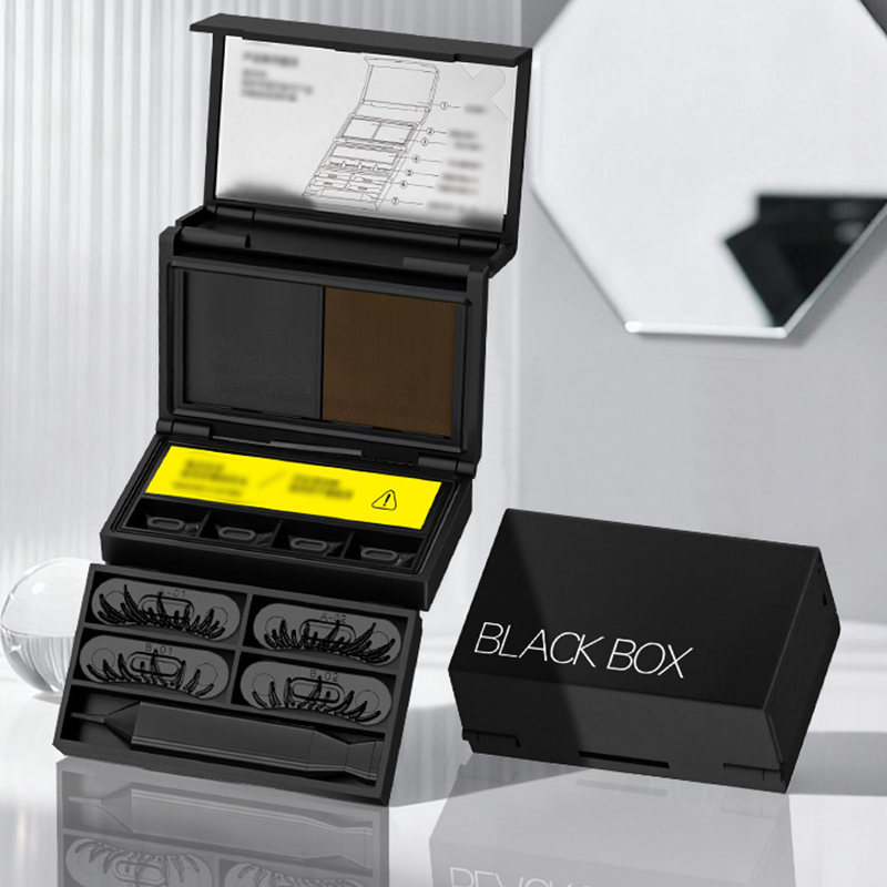 Kit trucco occhi portatile 3 in 1: timbro per ciglia inferiori + applicatore per nei + eyeliner