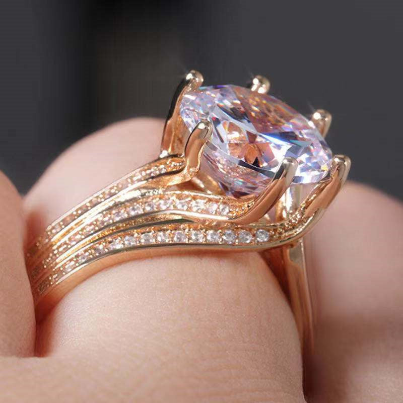 🎁 Anello con zircone super brillante da 3 carati