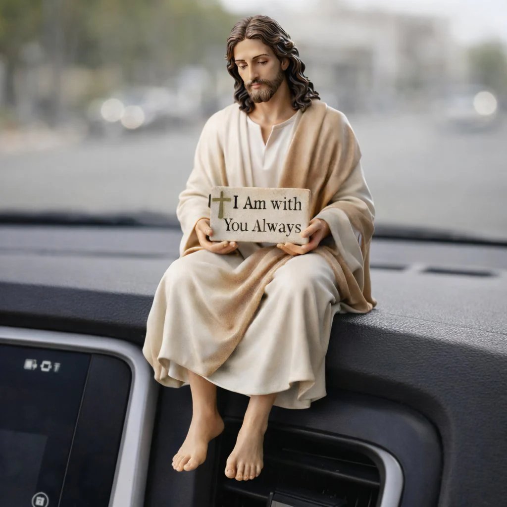✨Statuetta di Gesù realizzata a mano✝️Serena compagna da scrivania🙏