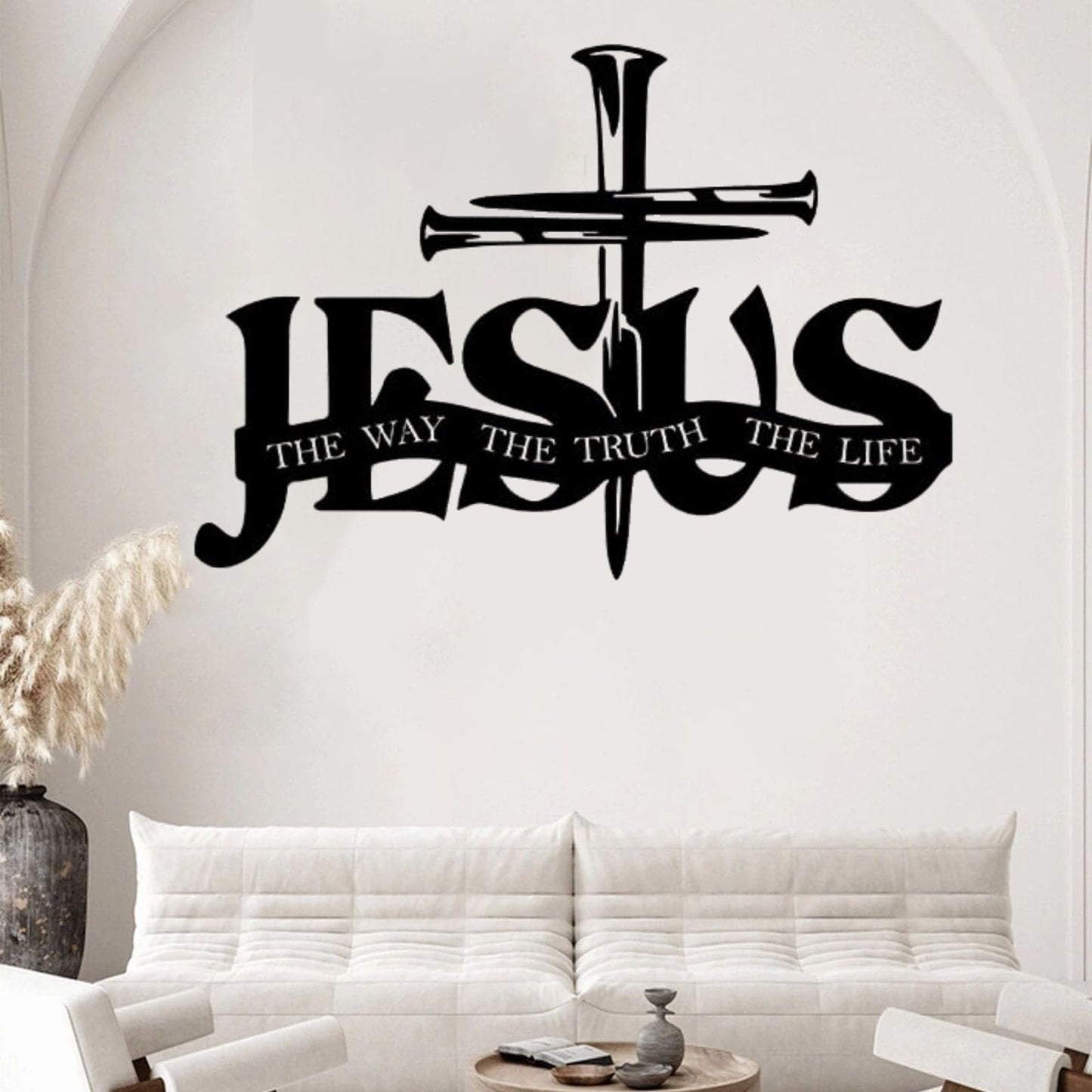 (🎁Ultimo giorno: 49% di sconto)🔥Decorazione da parete con motivo di Gesù e croce - ⌛Serie limitata realizzata a mano