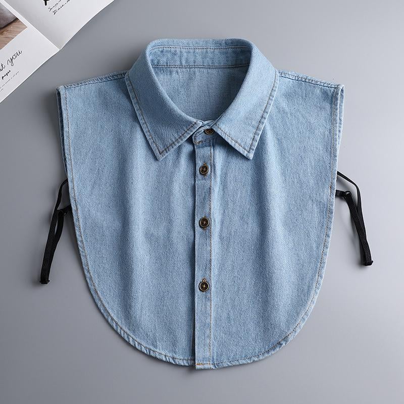 Falso colletto in denim: il capo essenziale per il layering femminile 👕