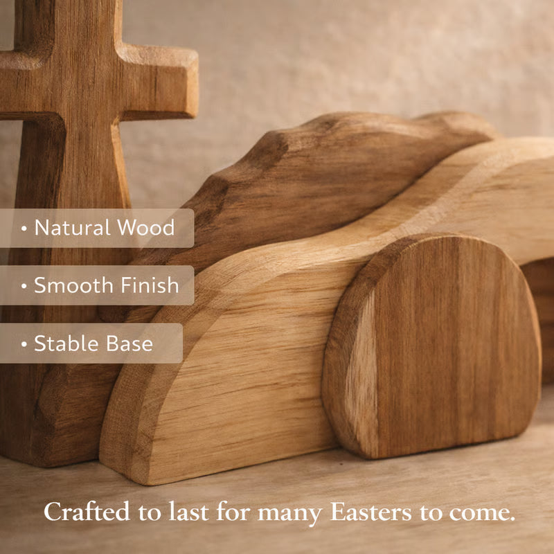 🔥Ultimo giorno 49% di sconto - La croce di legno della Resurrezione e la tomba vuota che ricordano alla tua famiglia il vero significato della Pasqua