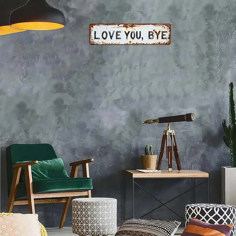 LOVE YOU, BYE | TI AMO, CIAO – Insegna da parete vintage in metallo