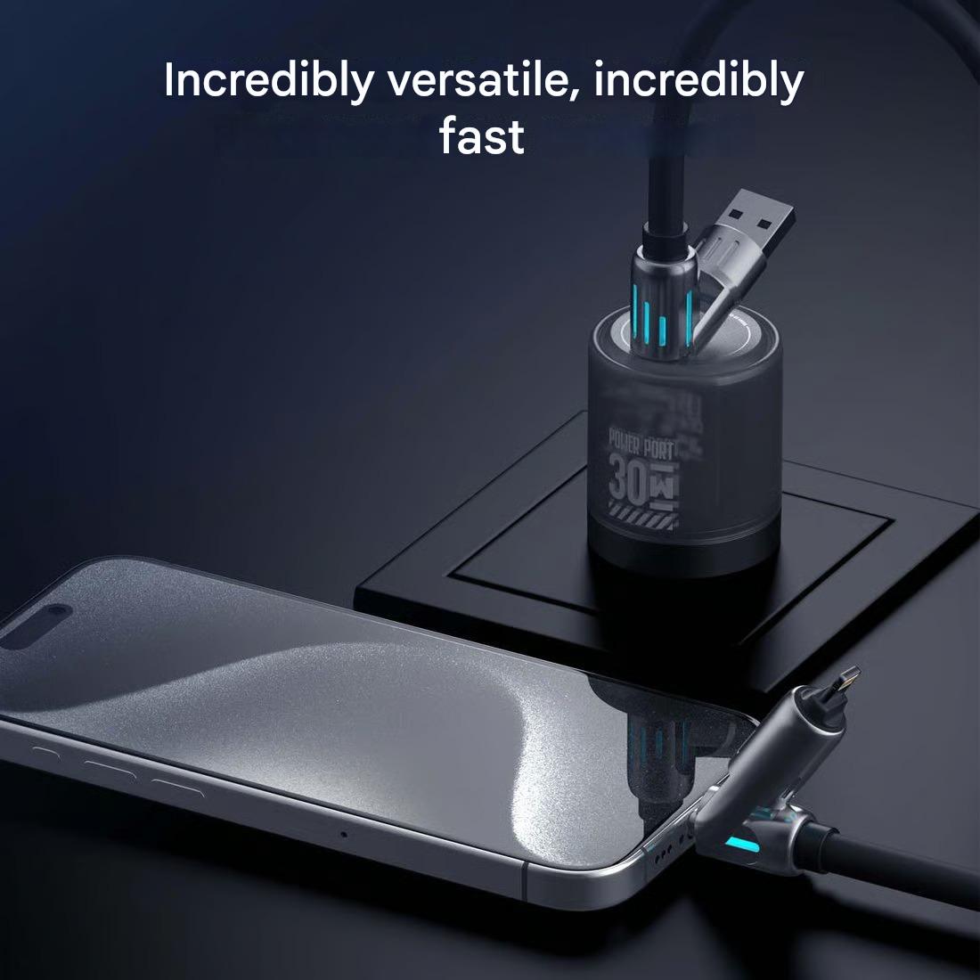 ⏰Cavo di ricarica USB 4 in 1, ricarica rapida, MAX. 60