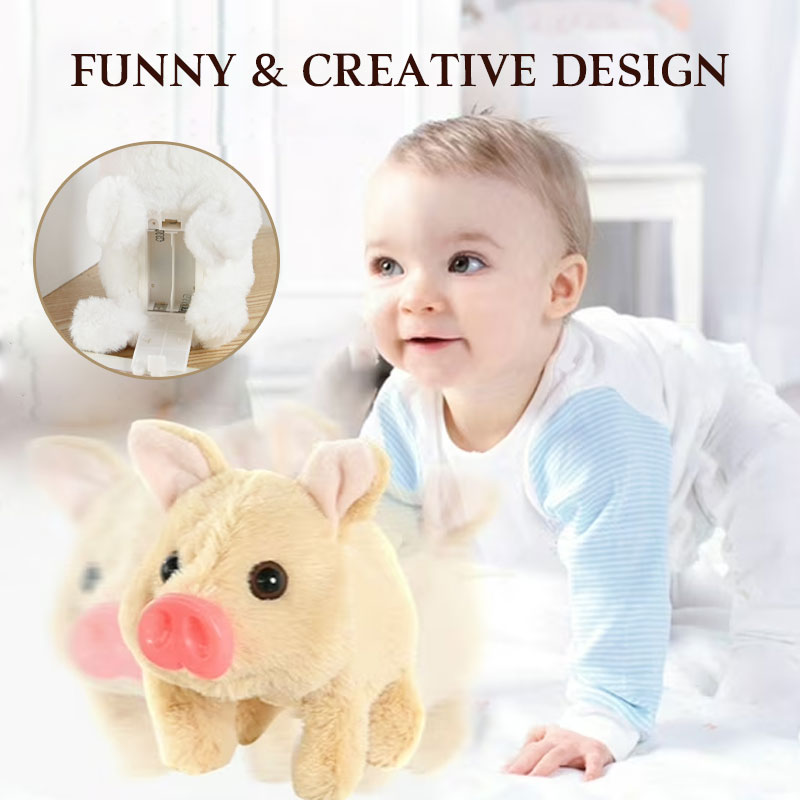 Peluche elettrico a forma di maiale che cammina