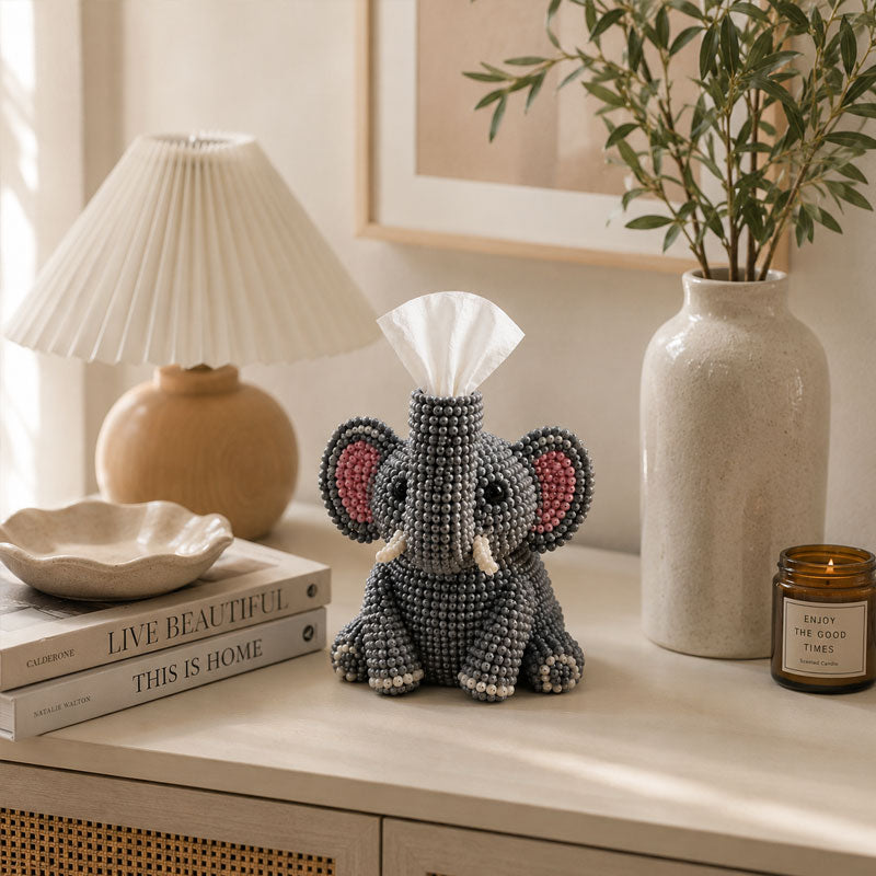🔥Ultimo giorno: 50% di sconto 🦘 Kit fai da te per scatole porta fazzoletti con animali in perline