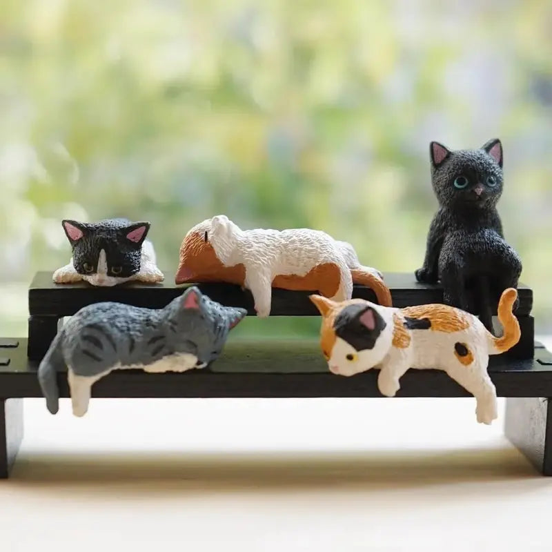 🎁Ultimo giorno 49% DI SCONTO🐱Mini statuine da scrivania a forma di gatto – Set di 5 simpatici gattini cartoo
