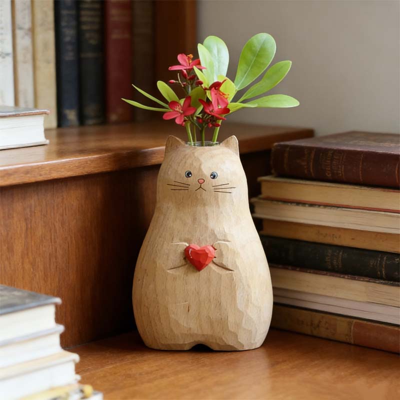 Vaso Chonky Cat con cuor