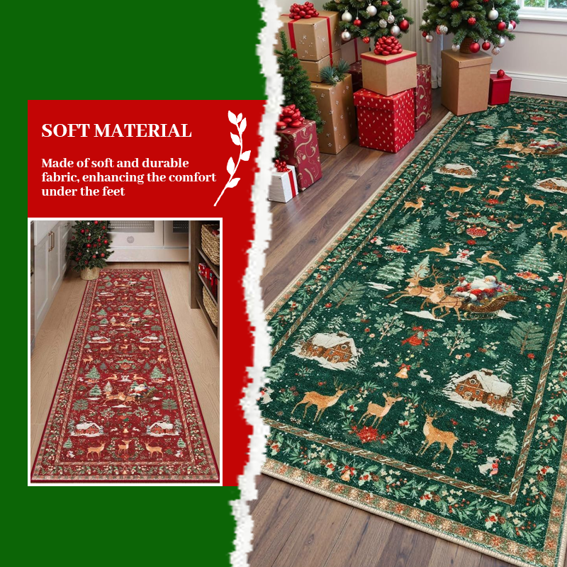 🦌Tappeto Natale Cervo Babbo Natale