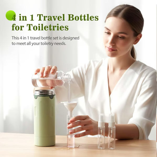 📢📢50% di sconto! 🧳Flaconi dispenser da viaggio ricaricabili 4 in 1: compatti, ermetici e super pratici ✈️🧴