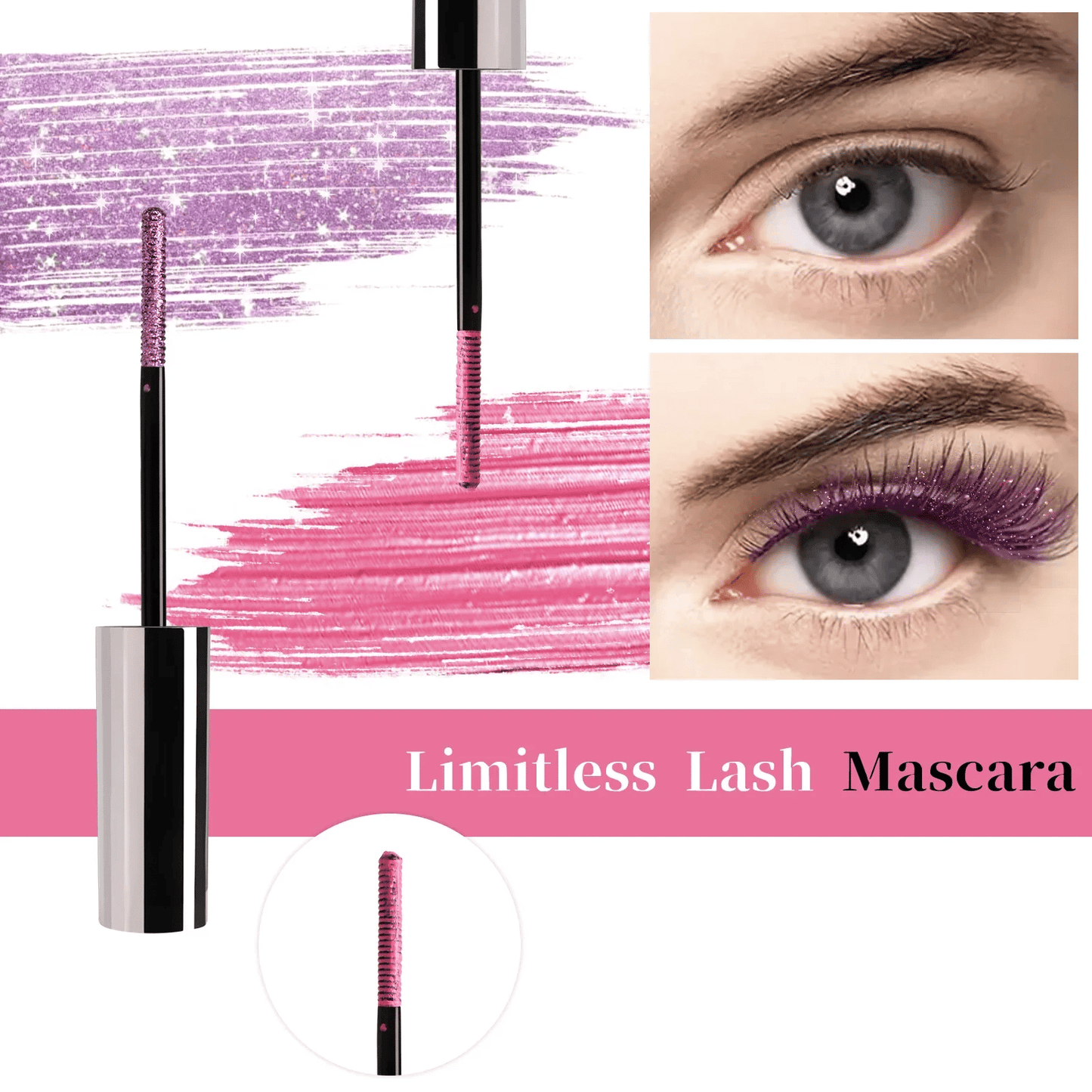 Mascara glitterato colorato