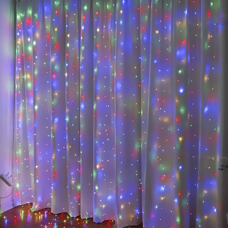🎁Saldi natalizi anticipati 49% di sconto🎅Catena luminosa a LED, cortina luminosa a LED alimentata tramite USB per confezioni regalo