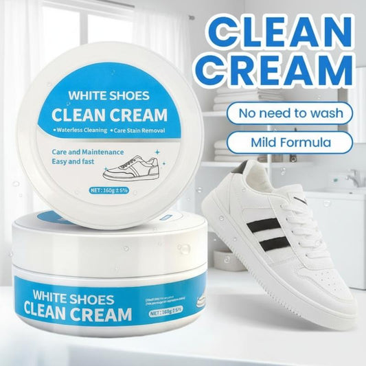 Crema detergente per scarpe e pelle senza risciacquo – Smacchiatore con spugna, efficace su scarpe da ginnastica, pelle e interni auto
