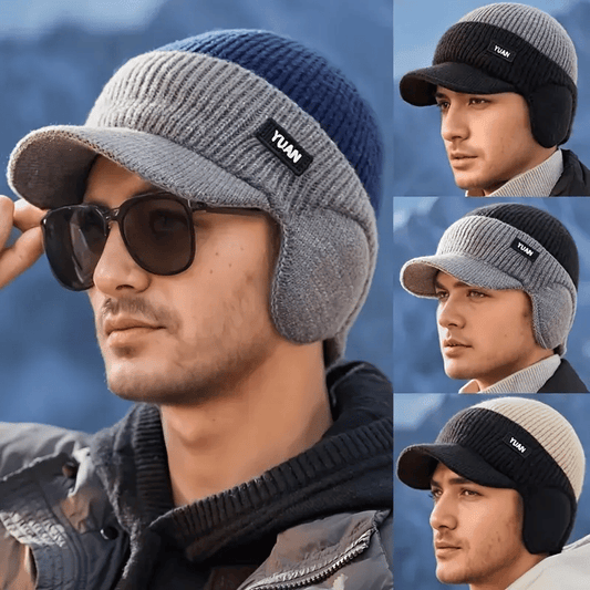 Cappello invernale con paraorecchie lavorato a maglia - Massima protezione dal freddo e stile🧢