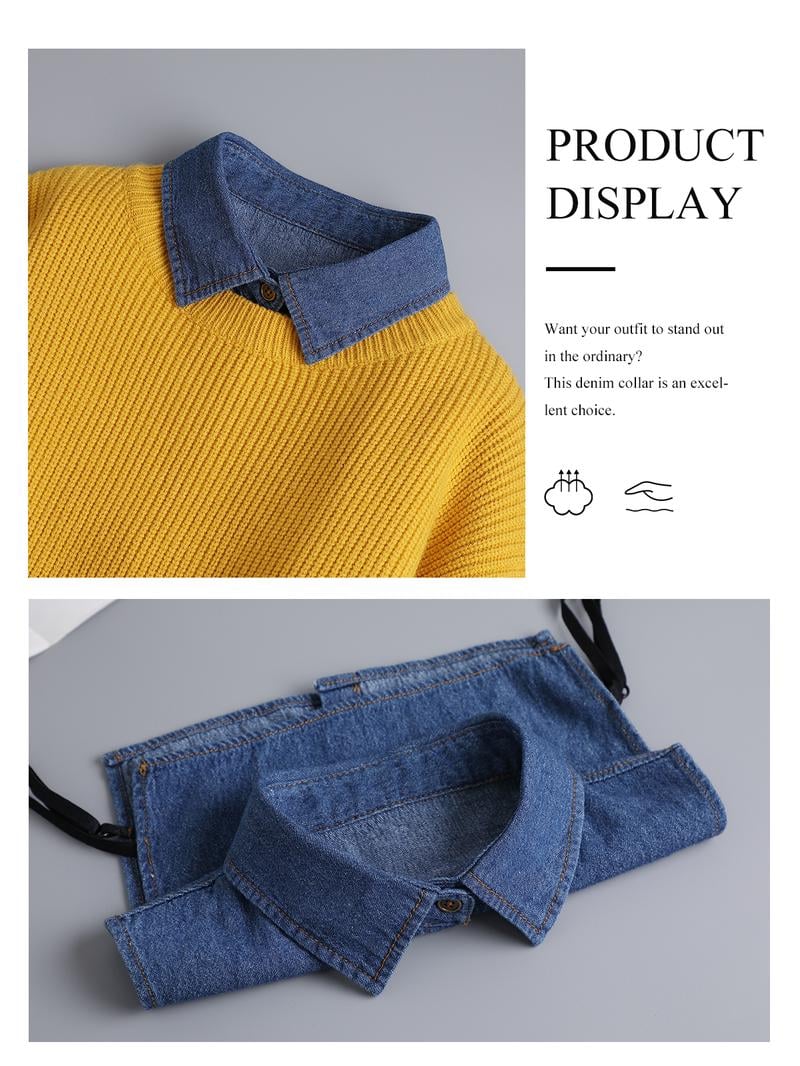 Falso colletto in denim: il capo essenziale per il layering femminile 👕