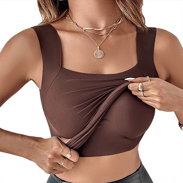 Intimo modellante da donna con scollo rotondo, reggiseno integrato, canotta elasticizzata senza maniche, top slim fit, canott
