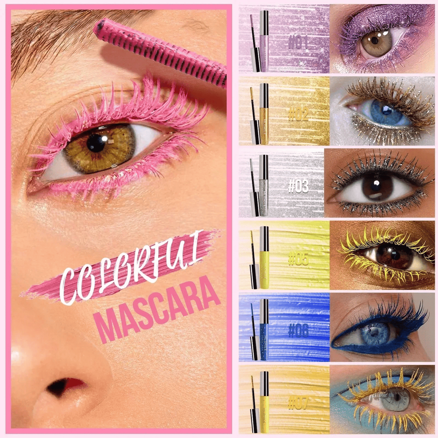 Mascara glitterato colorato