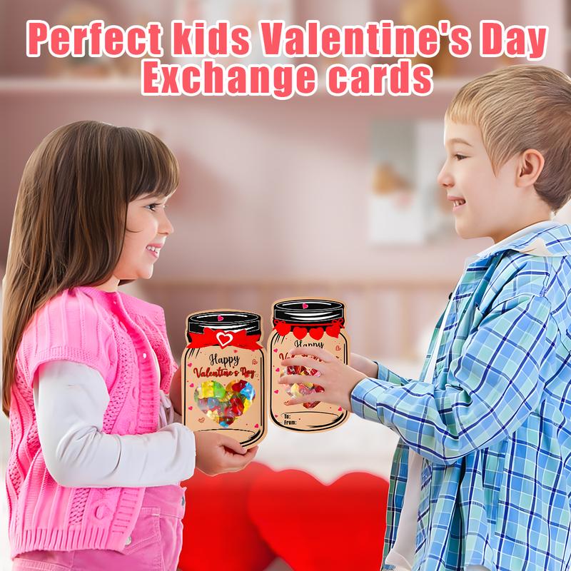 💖 Biglietti di San Valentino per bambini –  Biglietti regalo di San Valentino in barattolo di vetro 💖