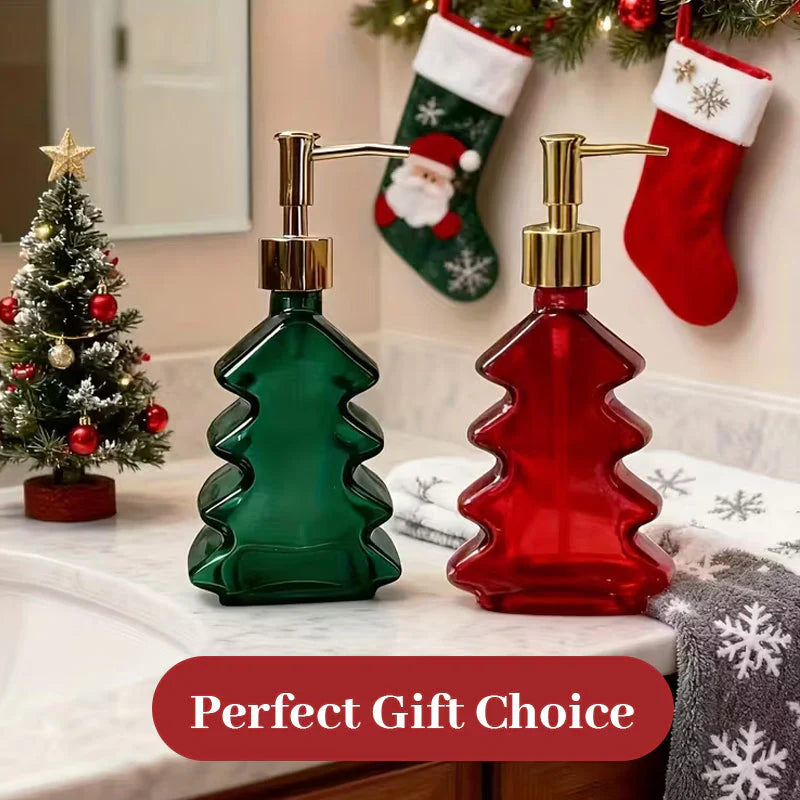 🔥Saldi natalizi 49% di sconto🎄Dispenser per sapone in vetro a forma di albero di Natale