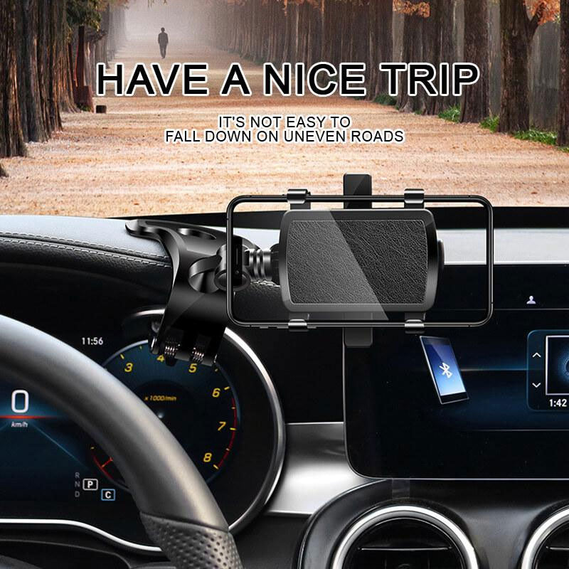 🔥 Supporto universale per telefono da auto - Supporto per telefono da cruscotto con rotazione a 360° [clip aggiornata che non cade mai] - Supporto per telefono da auto per iPhone, Samsung, Google, Nokia e tutti gli smartphone da 4-7 pollic
