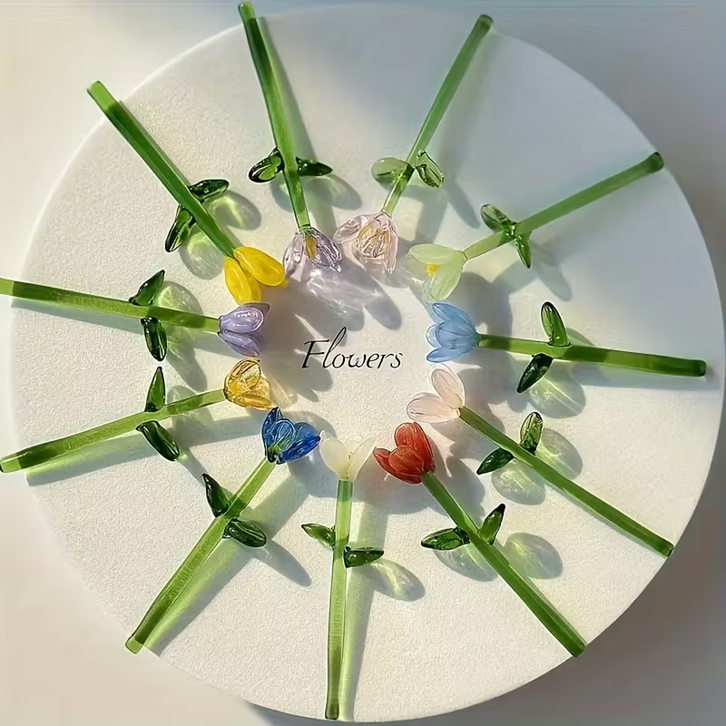 Ornamento floreale in vetro