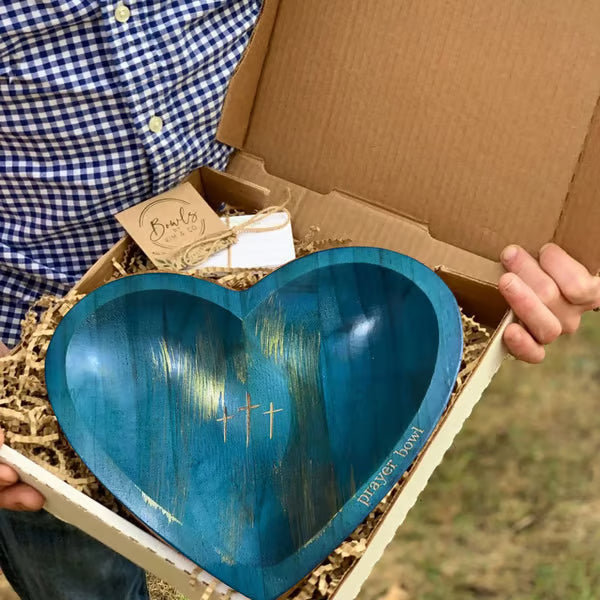 🔥Ultimo giorno 49% DI SCONTO - ✝️Set di ciotole da preghiera in legno a forma di cuore realizzate a mano🎁Regalo per la riflessione fedele e la devozione quotidian