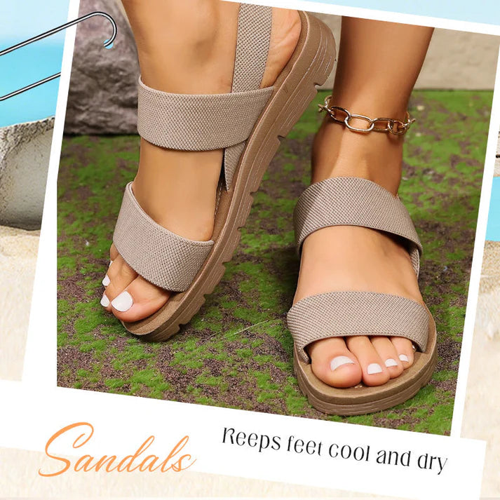 👡 SCONTO DEL 50%! 🔥 Sandali casual antiscivolo da donna con larghe fasce elastiche – Comodi, con suola ammortizzata e perfetti per le giornate di sole ☀️