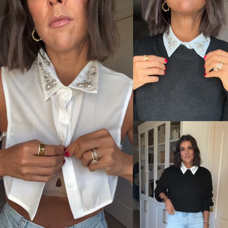 Collare staccabile di lusso con stras