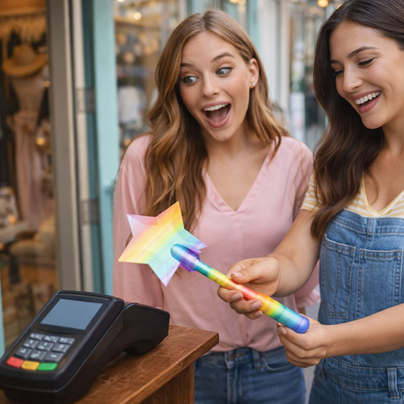 Portacarte Tap-to-Pay con bacchetta magica