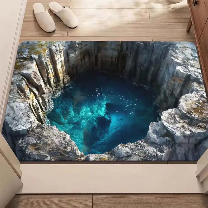 Zerbino antiscivolo con stampa HD motivo “Visual Illusion Endless Abyss
