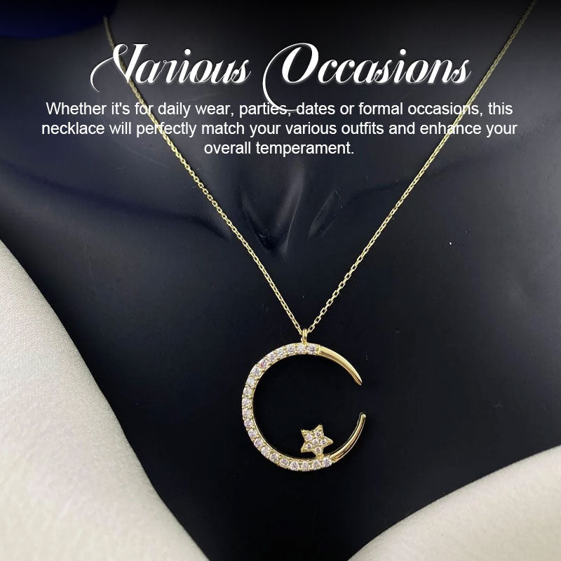 Collana Super Shiny Exquisite Zircon Star Moon
