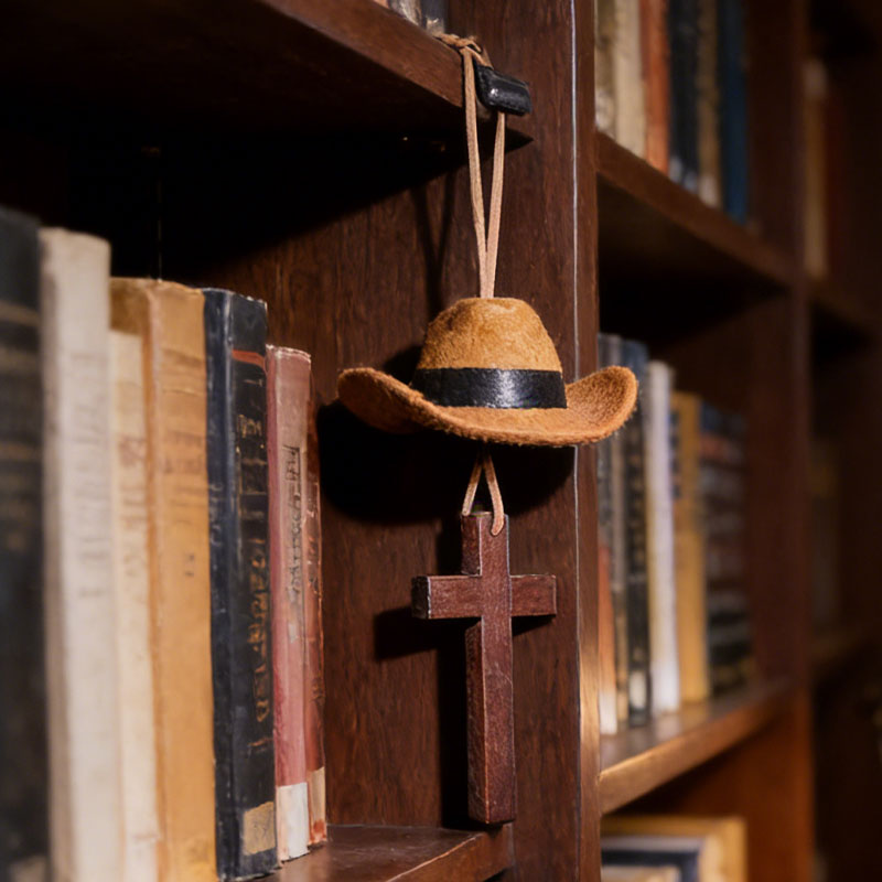 🤠 Cappello da cowboy e ciondolo per auto a forma di croce | Un viaggio all'insegna dello stile e della fede 🚗✨