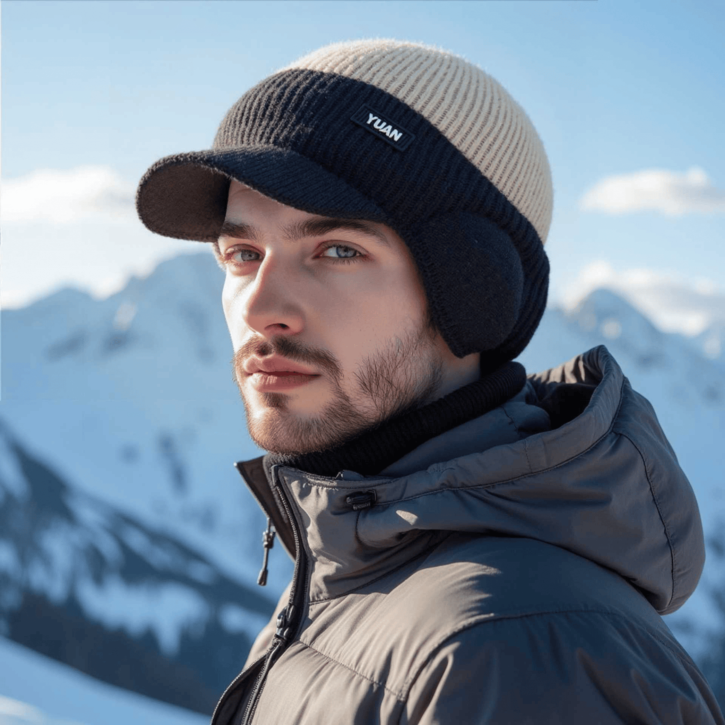 Cappello invernale con paraorecchie lavorato a maglia - Massima protezione dal freddo e stile🧢