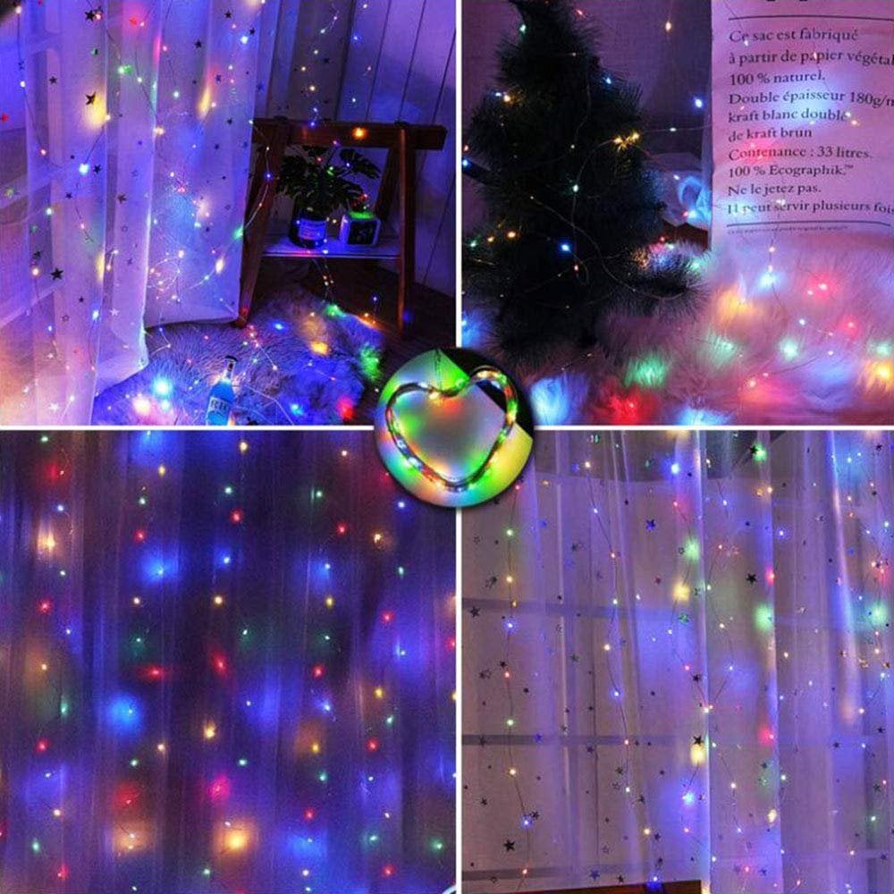 🎁Saldi natalizi anticipati 49% di sconto🎅Catena luminosa a LED, cortina luminosa a LED alimentata tramite USB per confezioni regalo