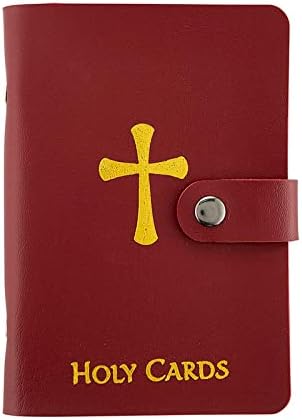 ✝️ Porta immagini sacre in vera pelle cattolica – Organizer tascabile per immagini sacre con chiusura a scatto