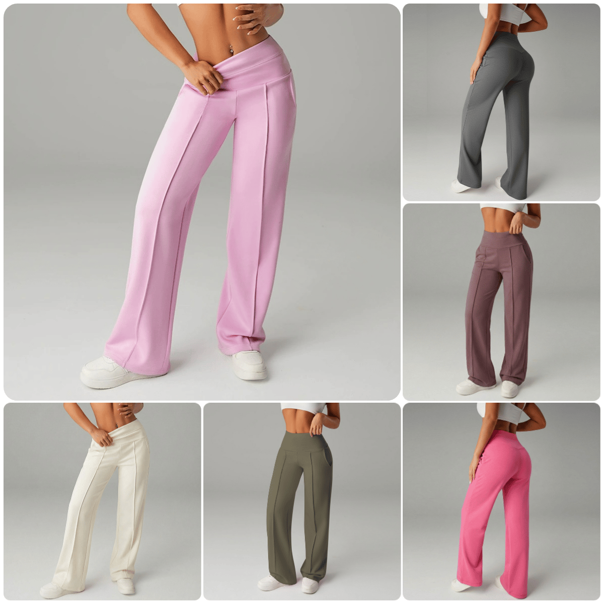💕 Pantaloni da donna a gamba dritta in tinta unit