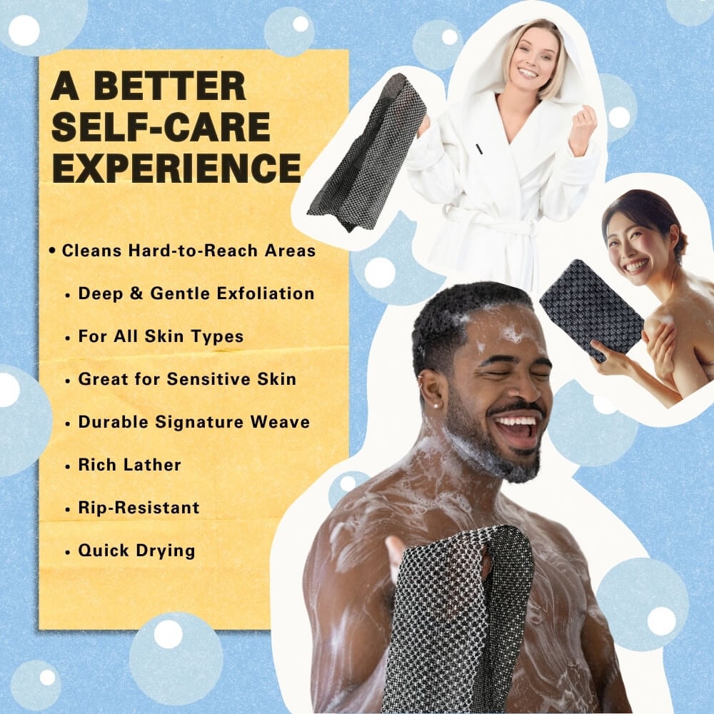 🧼Asciugamano da doccia esfoliante antibatterico🚿Saldi natalizi 49% di sconto🎄