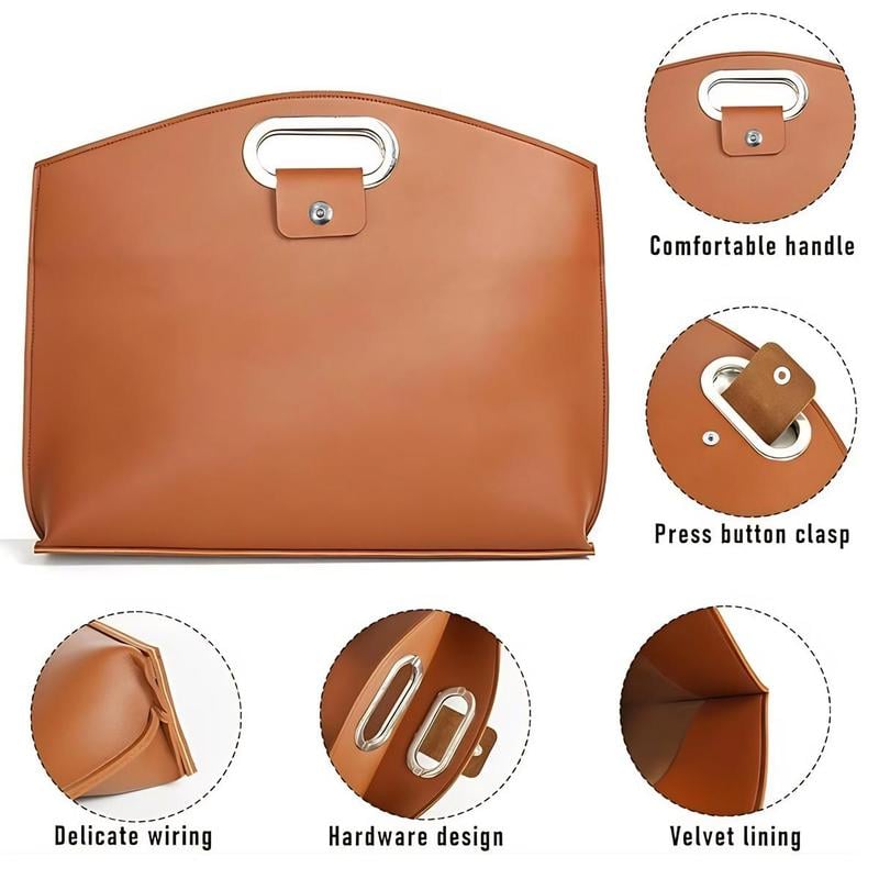 Borsa impermeabile in pelle per laptop da 14-16 pollici, 2 pezzi, per donna, borsa a mano