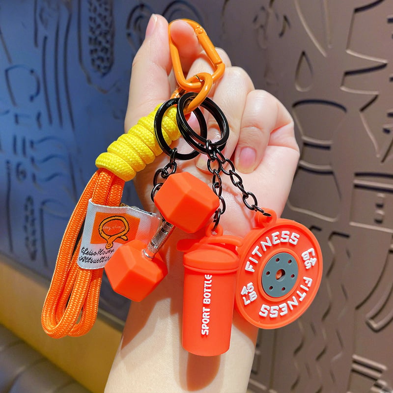 ⏰Ultimo giorno di promozione 49% DI SCONTO💪 Set portachiavi fitness - Portachiavi con manubri, kettlebell e dischi in silicone MSilicon