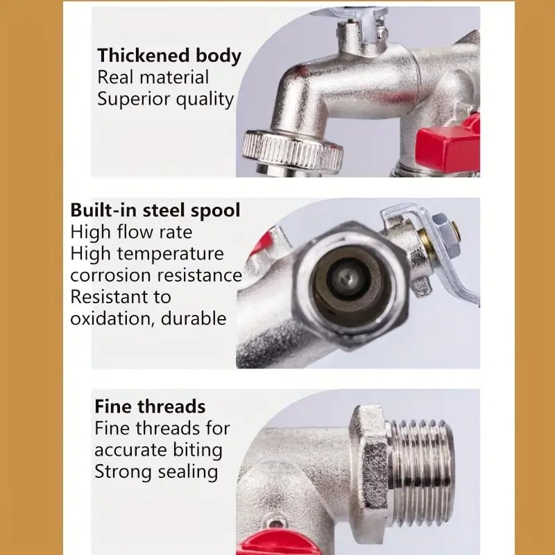 🔥 OFFERTA LIMITATA: 50% DI SCONTO! ⚙️ Rubinetto da giardino universale in acciaio inossidabile a doppia uscita – Valvole indipendenti, resistente e facile da installare 🚰