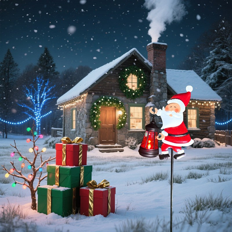⏰Lampada solare da giardino a forma di Babbo Natale🎅🎄