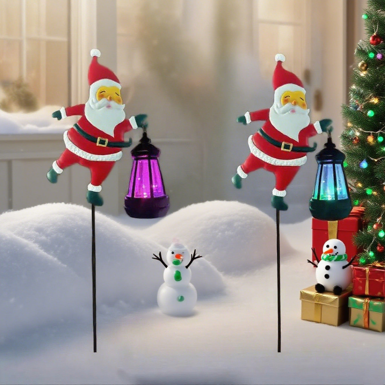 ⏰Lampada solare da giardino a forma di Babbo Natale🎅🎄