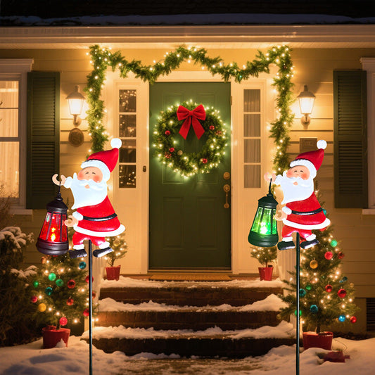 ⏰Lampada solare da giardino a forma di Babbo Natale🎅🎄
