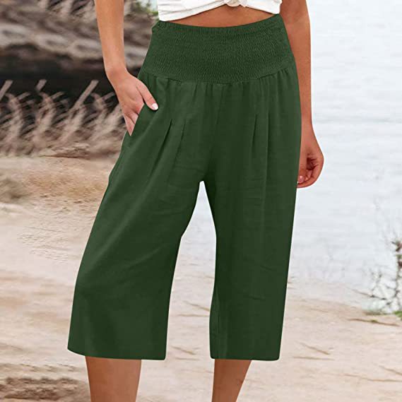 Pantaloni corti da donna con elastico in vita