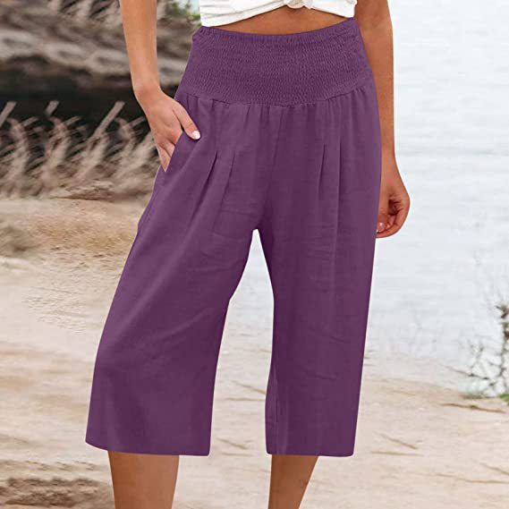 Pantaloni corti da donna con elastico in vita