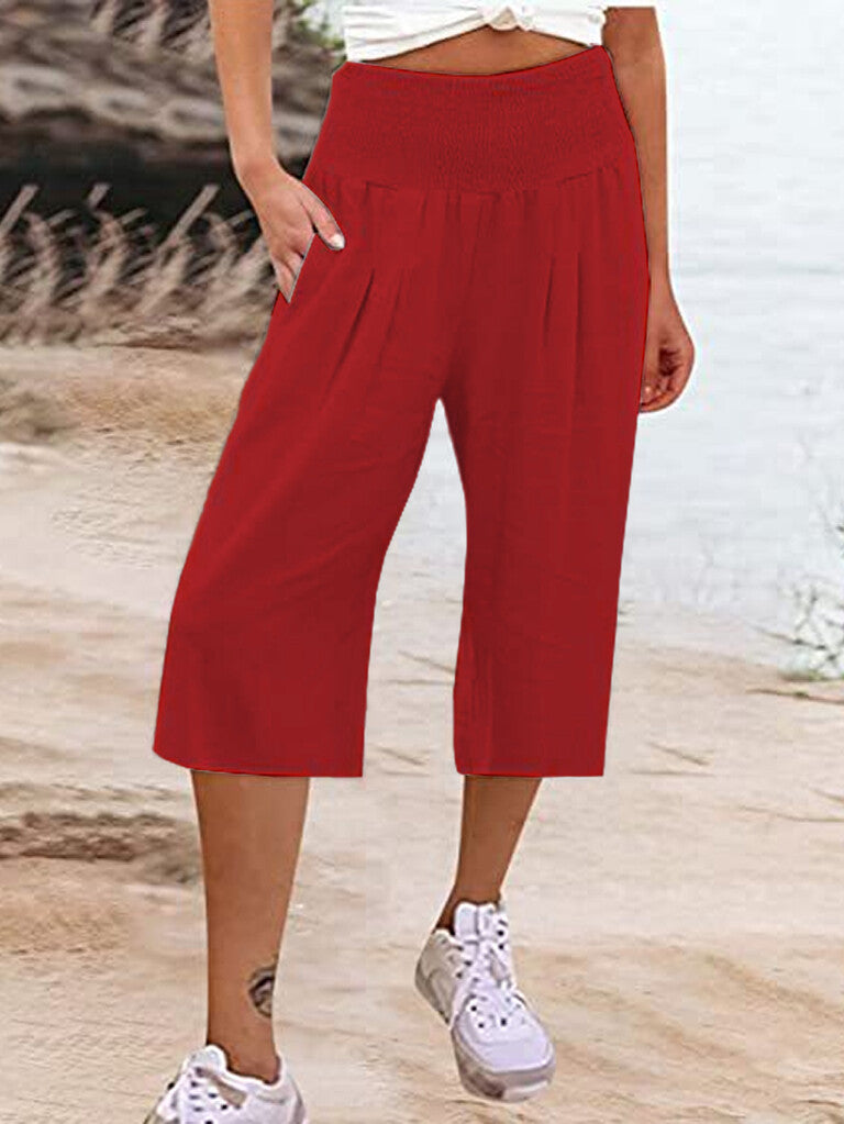Pantaloni corti da donna con elastico in vita