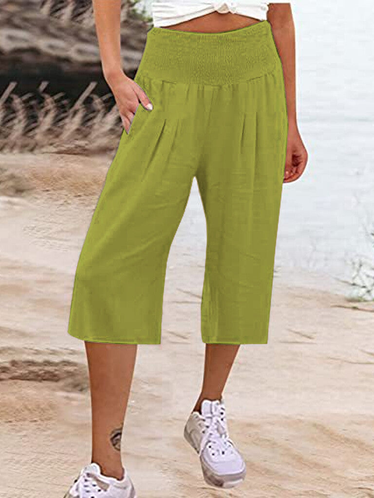 Pantaloni corti da donna con elastico in vita